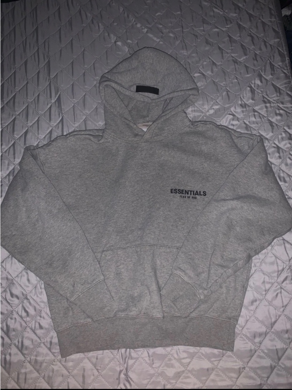 ESSENTIALS Men’s Heather Gray Logo Hoodie